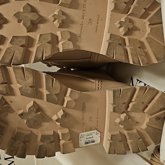 💯Auth Alexander McQueen pink leather boots Ladies Size 9 - Picture 11 of 13